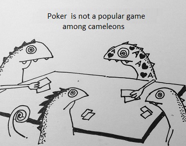 Karton Kameleons Plaing Poker